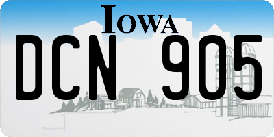 IA license plate DCN905