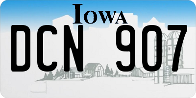 IA license plate DCN907