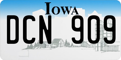 IA license plate DCN909
