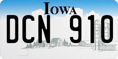 IA license plate DCN910
