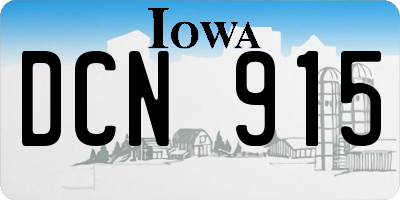 IA license plate DCN915