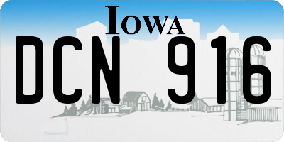 IA license plate DCN916