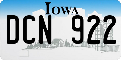 IA license plate DCN922