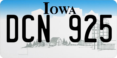 IA license plate DCN925
