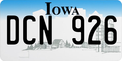 IA license plate DCN926