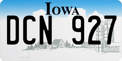 IA license plate DCN927