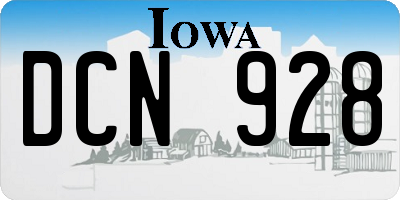 IA license plate DCN928
