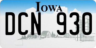 IA license plate DCN930