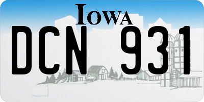 IA license plate DCN931