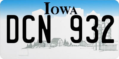 IA license plate DCN932
