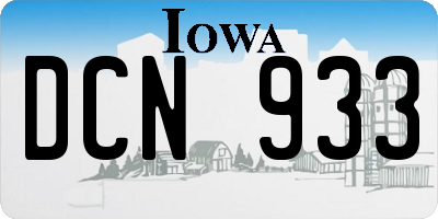 IA license plate DCN933