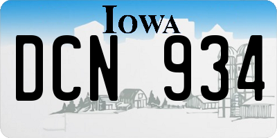 IA license plate DCN934