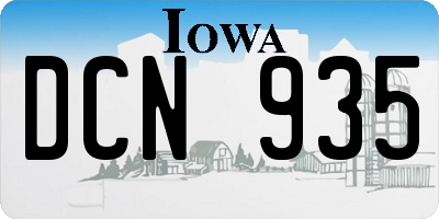 IA license plate DCN935