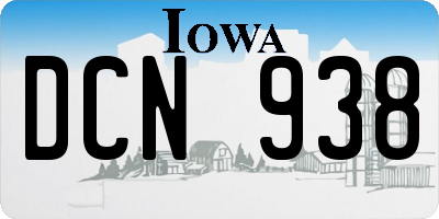 IA license plate DCN938