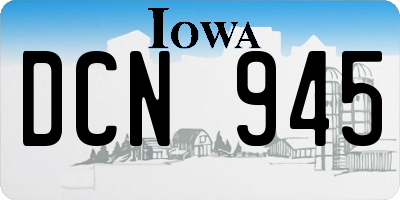 IA license plate DCN945