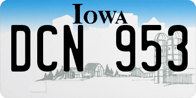 IA license plate DCN953