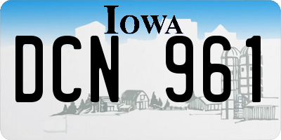 IA license plate DCN961