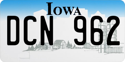 IA license plate DCN962