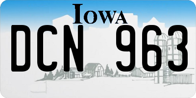 IA license plate DCN963