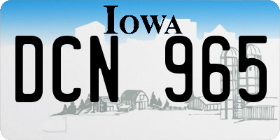 IA license plate DCN965
