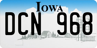 IA license plate DCN968