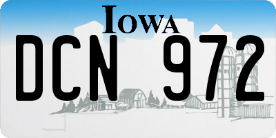 IA license plate DCN972