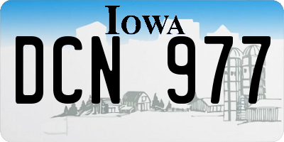 IA license plate DCN977