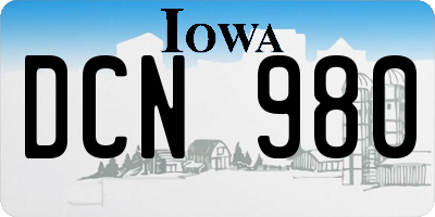 IA license plate DCN980