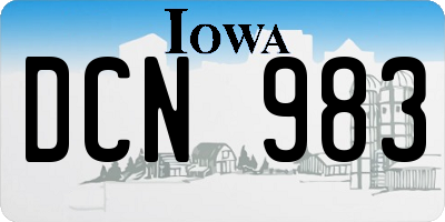 IA license plate DCN983
