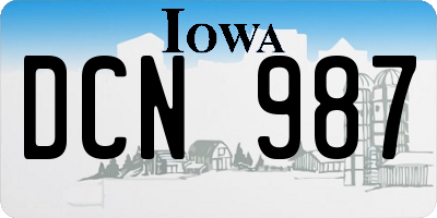 IA license plate DCN987