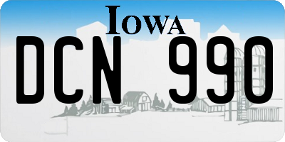 IA license plate DCN990