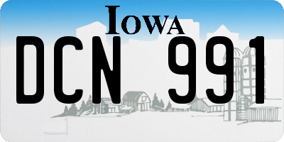 IA license plate DCN991