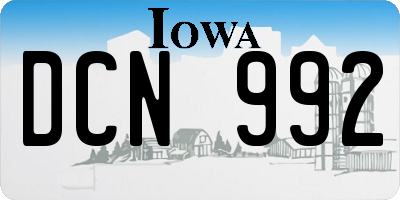 IA license plate DCN992