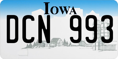 IA license plate DCN993