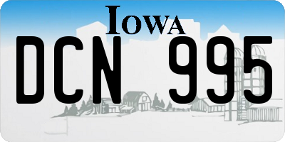 IA license plate DCN995