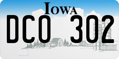 IA license plate DCO302