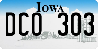 IA license plate DCO303