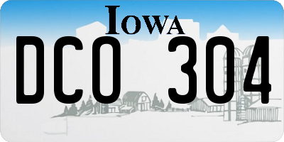 IA license plate DCO304