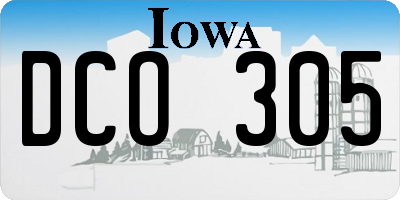IA license plate DCO305