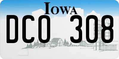 IA license plate DCO308