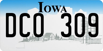 IA license plate DCO309