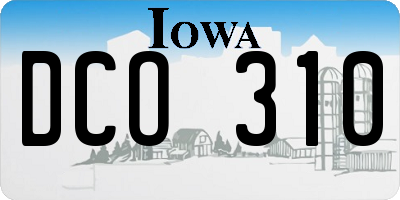 IA license plate DCO310