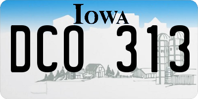 IA license plate DCO313