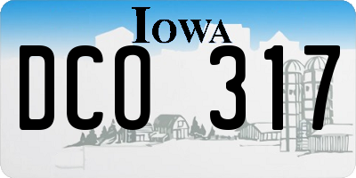 IA license plate DCO317