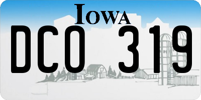 IA license plate DCO319