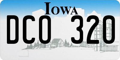 IA license plate DCO320