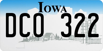 IA license plate DCO322