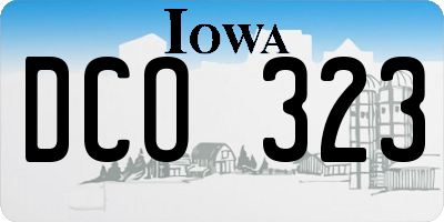 IA license plate DCO323