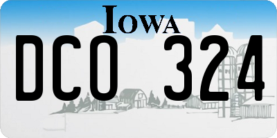 IA license plate DCO324