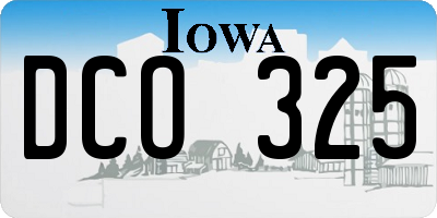 IA license plate DCO325